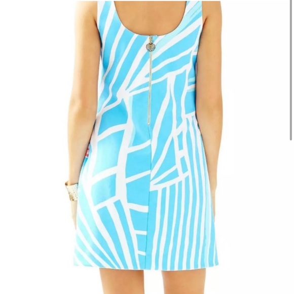Lilly Pulitzer white blue and coral shell dress - Picture 2 of 7